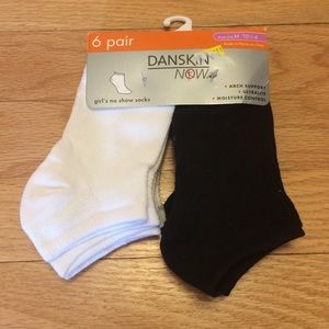 6 Pair Girls No Show Socks